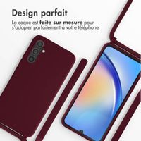 imoshion Coque en silicone avec cordon Samsung Galaxy A34 (5G) - Rouge foncé