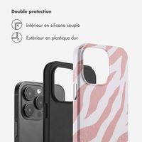 Selencia Coque arrière Vivid Tough iPhone 14 Pro Max - Colorful Zebra Old Pink