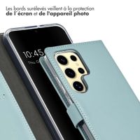 Selencia Étui portefeuille en cuir véritable Samsung Galaxy A16 - Air Blue
