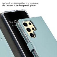 Selencia Étui de téléphone portefeuille en cuir véritable Samsung Galaxy A16 5G - Air Blue