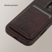 Selencia Porte-cartes Croco avec MagSafe - Choco Brown