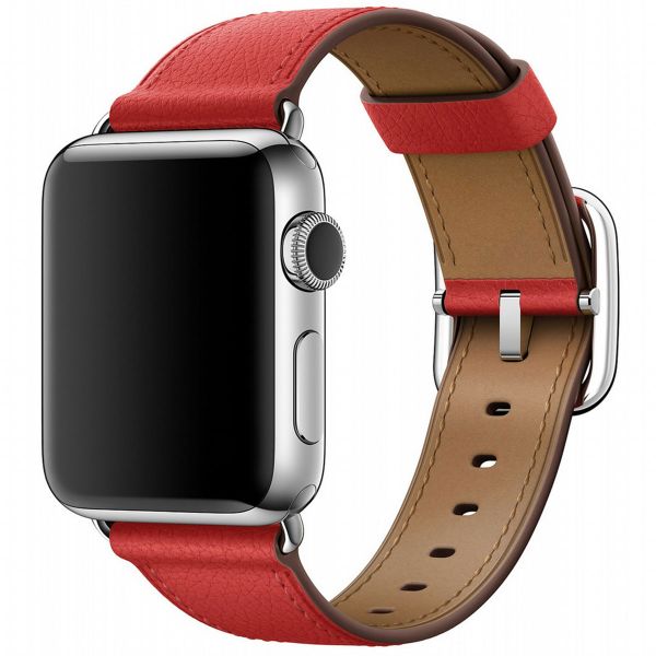 Apple Leather Band Classic Buckle Apple Watch Series 1-9 / SE - 38/40/41 mm / Series 10 - 42 mm - Rouge