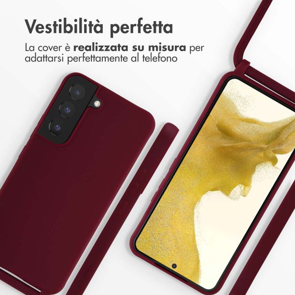 imoshion Coque en silicone avec cordon Samsung Galaxy S22 - Rouge foncé