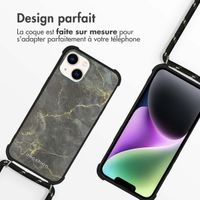 imoshion Coque Design avec cordon iPhone 14 - Black Marble