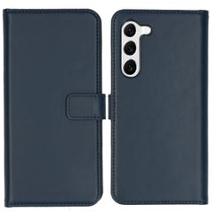 Selencia Étui de téléphone portefeuille en cuir véritable Samsung Galaxy S23 - Bleu