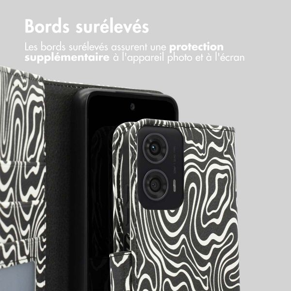 imoshion Étui de télephone portefeuille Design Motorola Moto G24 Power - Black And White