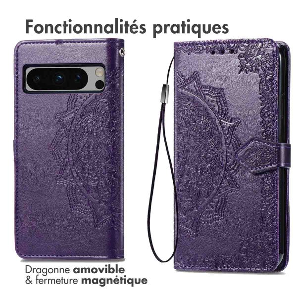 imoshion Etui de téléphone portefeuille Mandala Google Pixel 8 Pro - Violet