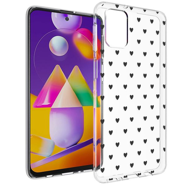 imoshion Coque Design Samsung Galaxy M31s - Cœurs - Noir