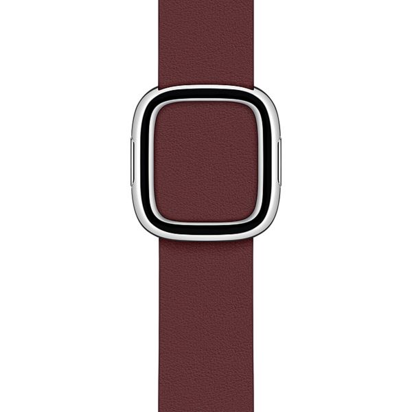 Apple Bracelet Leather Band Modern Buckle Apple Watch Series 1 t/m 9 / SE (38/40/41 mm) | Series 10 / 11 (42 mm) - Taille M - Garnet