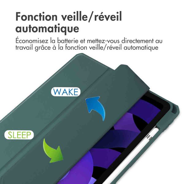 imoshion Coque tablette rigide Trifold iPad Air 11 pouces (2024) M2 / Air 5 (2022) / Air 4 (2020) - Vert