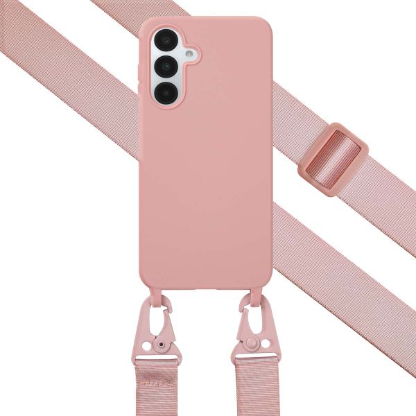 Selencia Coque silicone avec cordon amovible Samsung Galaxy A36 - Sand Pink