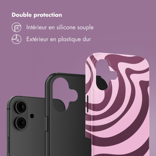 Selencia Coque arrière Vivid Apple iPhone 16 - Wavy Swirl Pink Plum
