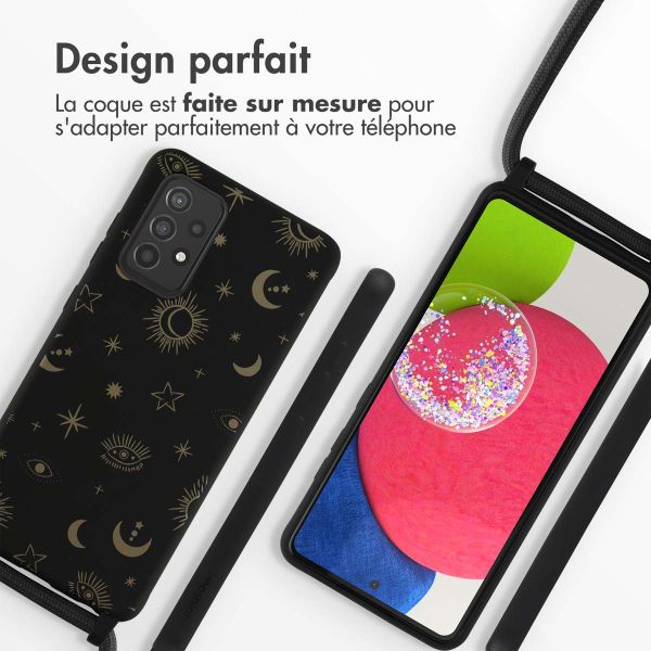 imoshion Coque design en silicone avec cordon Samsung Galaxy A52(s) (5G/4G) - Sky Black