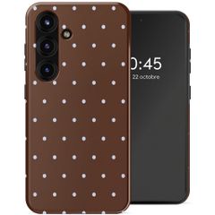 Selencia Coque arrière Vivid Samsung Galaxy S25 - Happy Dots Chocolate