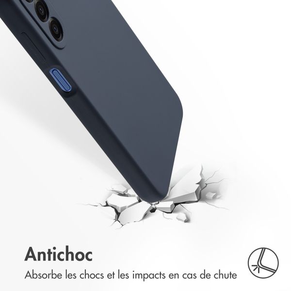 Accezz Coque Liquid Silicone Samsung Galaxy A17 - Bleu foncé
