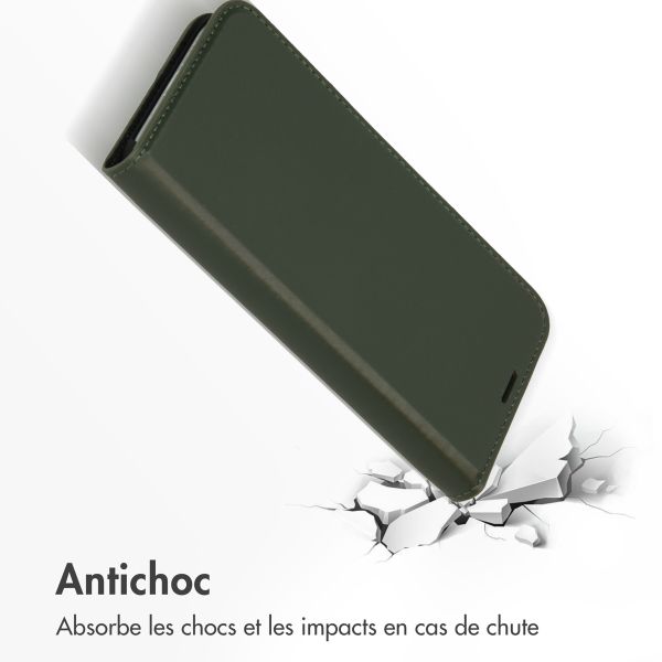 Accezz Étui de téléphone Slim Folio en cuir de qualité supérieure Apple iPhone 12 (Pro) - Vert