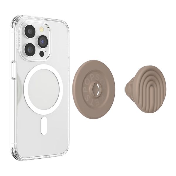 PopSockets PopGrip MagSafe Round - Curves Latte