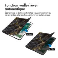 imoshion Coque tablette Design Trifold Apple iPad 6 (2018) 9.7 pouces / iPad 5 (2017) 9.7 pouces / Air 2 (2014)/Air 1 (2013) - Black Marble