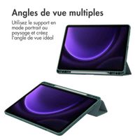 imoshion Coque tablette rigide Trifold Samsung Galaxy Tab S9 11.0 pouces / Tab S10 FE / S9 FE 10.9 pouces - Vert