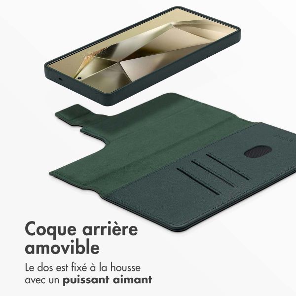 Accezz Étui de téléphone portefeuille en cuir 2-en-1 avec MagSafe Samsung Galaxy S25 Ultra - Cedar Green