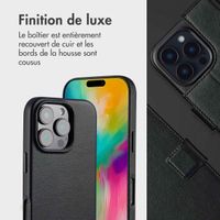 Accezz Étui de téléphone portefeuille en cuir 2-en-1 avec MagSafe iPhone 16 Pro - Onyx Black