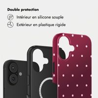 Selencia Coque arrière Vivid avec MagSafe Apple iPhone 17 - Happy Dots Burgundy