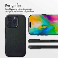 Accezz Coque arrière en cuir avec MagSafe Apple iPhone 16 Pro - Onyx Black