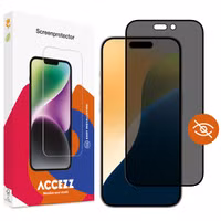 Accezz Protection d'écran en verre trempé Privacy Apple iPhone 17 / 17 Pro / 16 Pro