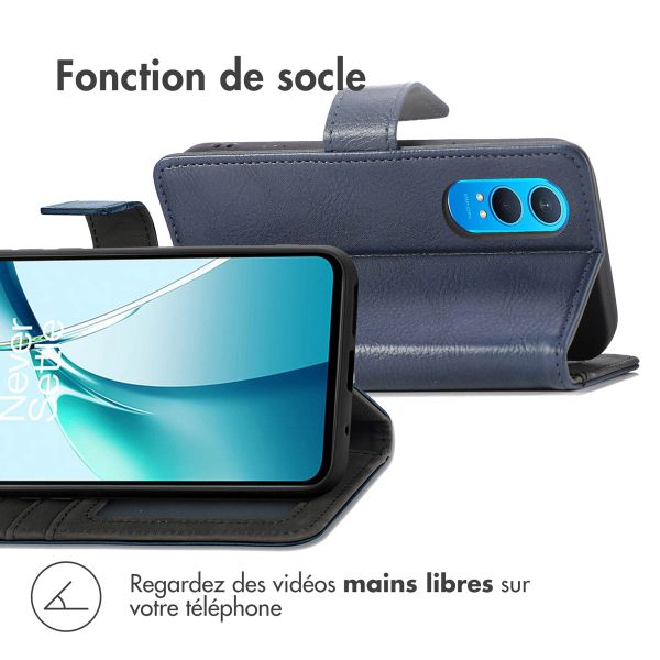 imoshion Étui de téléphone portefeuille Luxe OnePlus Nord CE 4 Lite 5G - Bleu foncé