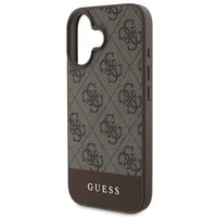 Guess Coque arrière Bottom Stripe 4G iPhone 16 - Brun