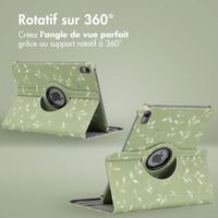 imoshion Coque tablette Design rotatif à 360° iPad 11 (2025) 11 pouces / iPad 10 (2022) 10.9 pouces - Green Flowers