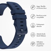 imoshion Bracelet sport en silicone avec boucle - Connexion universelle 22 mm - Bleu marine