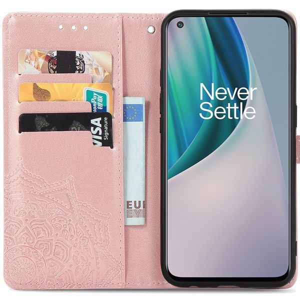 imoshion Etui de télephone Mandala OnePlus Nord N10 5G - Rose Doré