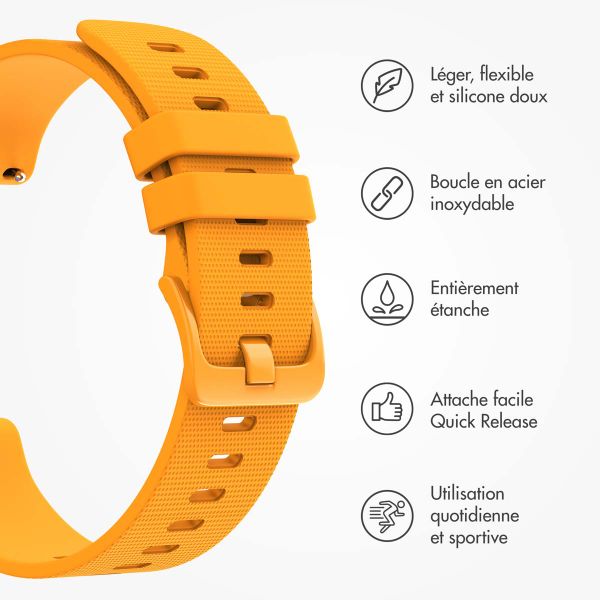 imoshion Bracelet sport en silicone avec boucle - Connexion universelle 22 mm - Orange