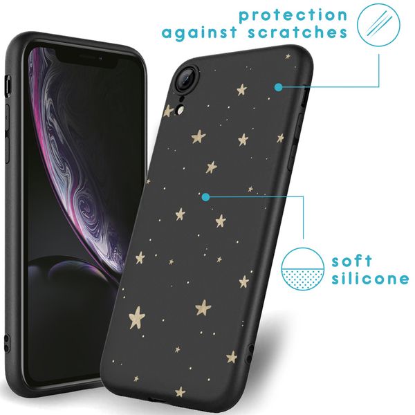 imoshion Coque Design iPhone Xr - Etoiles / Noir