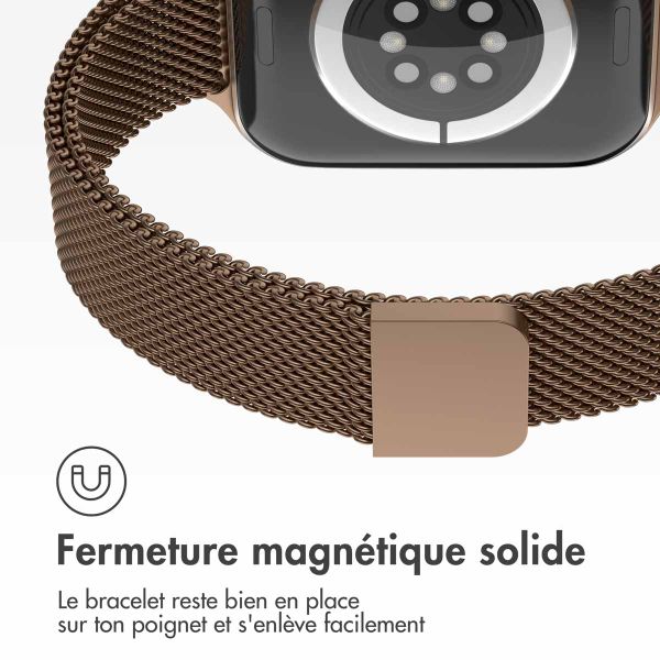 imoshion Bracelet milanais fin Apple Watch Series 1 à 9 / SE (38/40/41 mm) | Series 10 (42 mm) - Brun