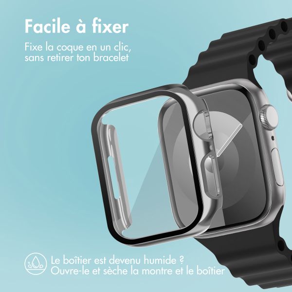 imoshion Coque rigide brillante à couverture complète pour Apple Watch Series 7 / 8 / 9 - 45 mm - Argent