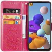 Etui de téléphone Fleurs de Trèfle Galaxy A21s - Fuchsia