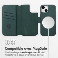 Accezz Étui de téléphone portefeuille en cuir 2-en-1 avec MagSafe Apple iPhone 15 - Cedar Green