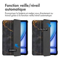 imoshion Coque tablette Design Trifold Apple iPad Air 13 pouces (2025) M3 / (2024) M2 - Black Marble