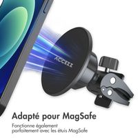 Accezz Support de téléphone pour voiture - MagSafe - Cercle Magnétique Inclus - Grille de ventilation - Noir