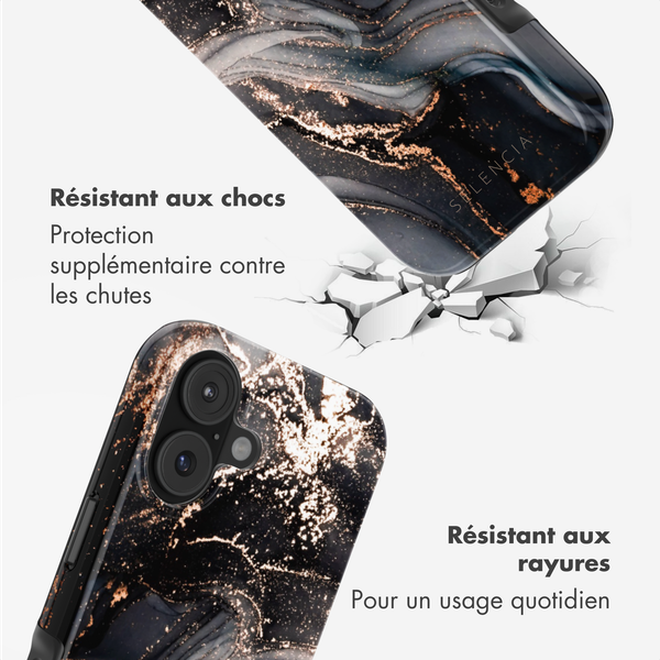 Selencia Coque arrière Vivid avec MagSafe Apple iPhone 17 - Chic Marble Black