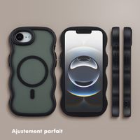 Selencia Coque arrière Wavy avec MagSafe Apple iPhone 16e - Noir