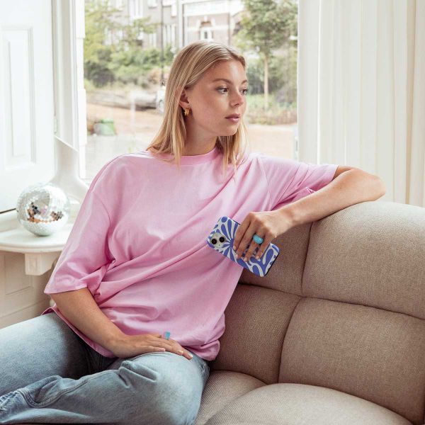 Selencia Coque arrière Vivid Apple iPhone 15 - Modern Bloom Sapphire Blue