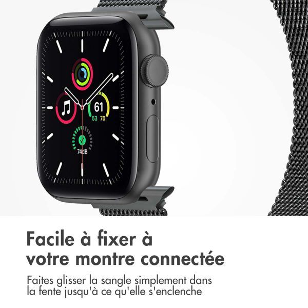 imoshion Bracelet magnétique milanais Apple Watch Series 1 á 9 / SE (38/40/41 mm) | Series 10 (42 mm) - Taille S - Space Gray