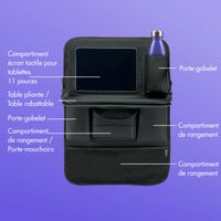 imoshion Organisateur de Siège Auto Luxe - Support de tablette voiture - 7 compartiments - Noir