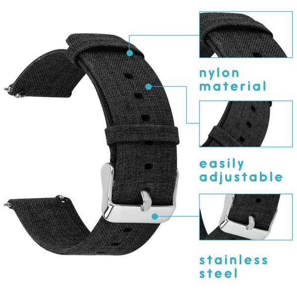 imoshion Bracelet en nylon le Fitbit Versa 2 / Versa Lite - Noir