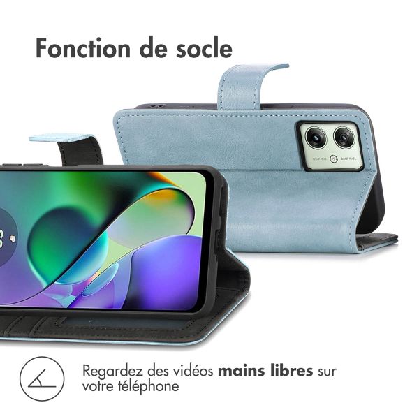 imoshion Étui de téléphone portefeuille Luxe Motorola Moto G54 - Bleu clair