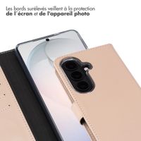 Selencia Étui portefeuille en cuir véritable Samsung Galaxy S26 - Dusty Pink