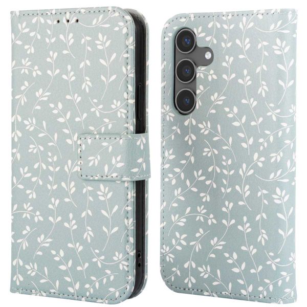 imoshion Étui de téléphone portefeuille Design Samsung Galaxy S24 - Smoke Green Flowers